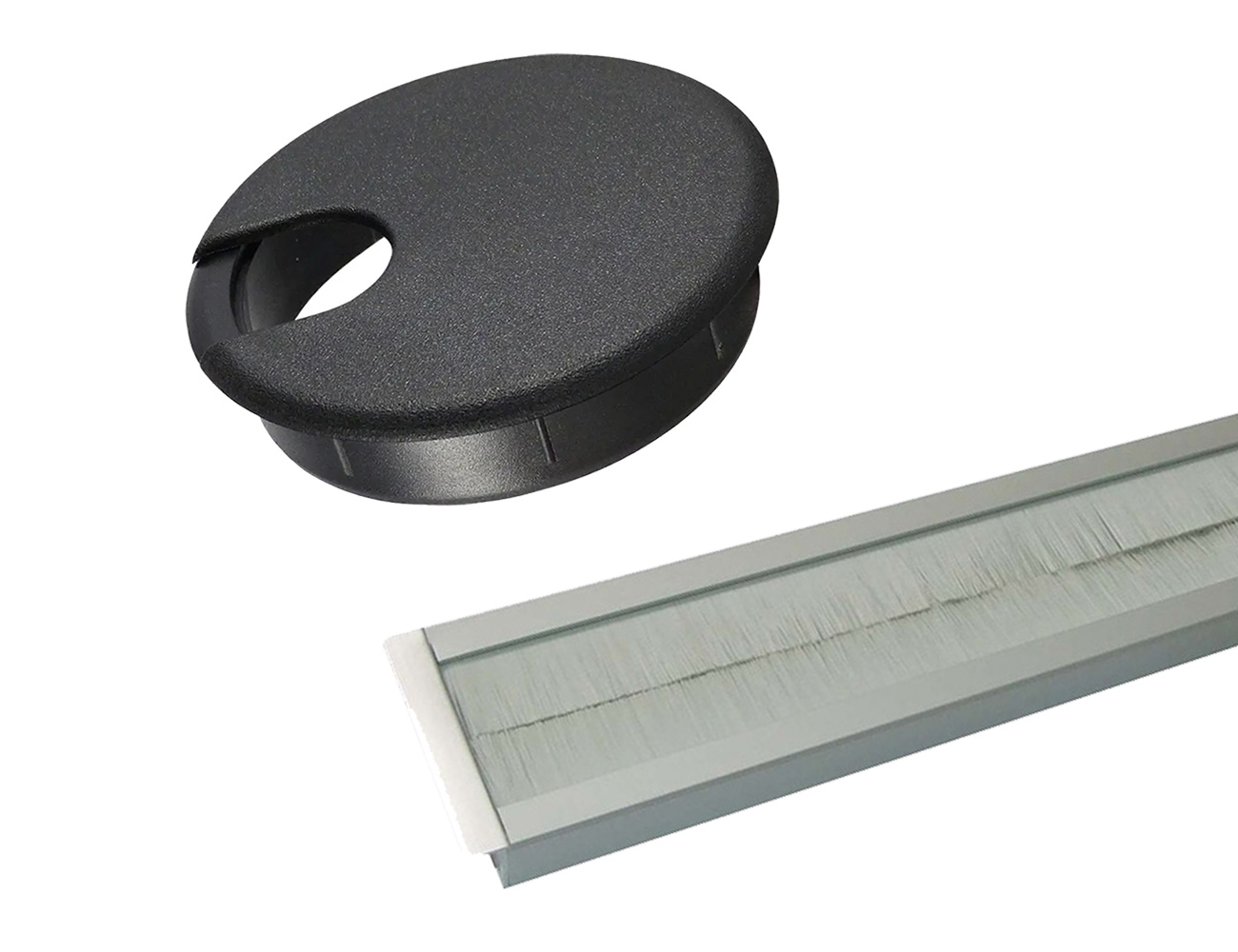 Cable hole tidy and desk cable grommets